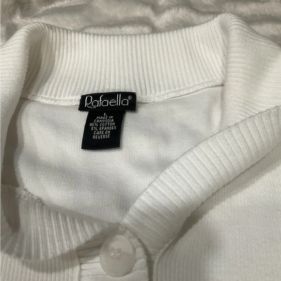 RAFAELLA Women’s White Pullover‎ Collared Sweater Size Large - Picture 3 of 6